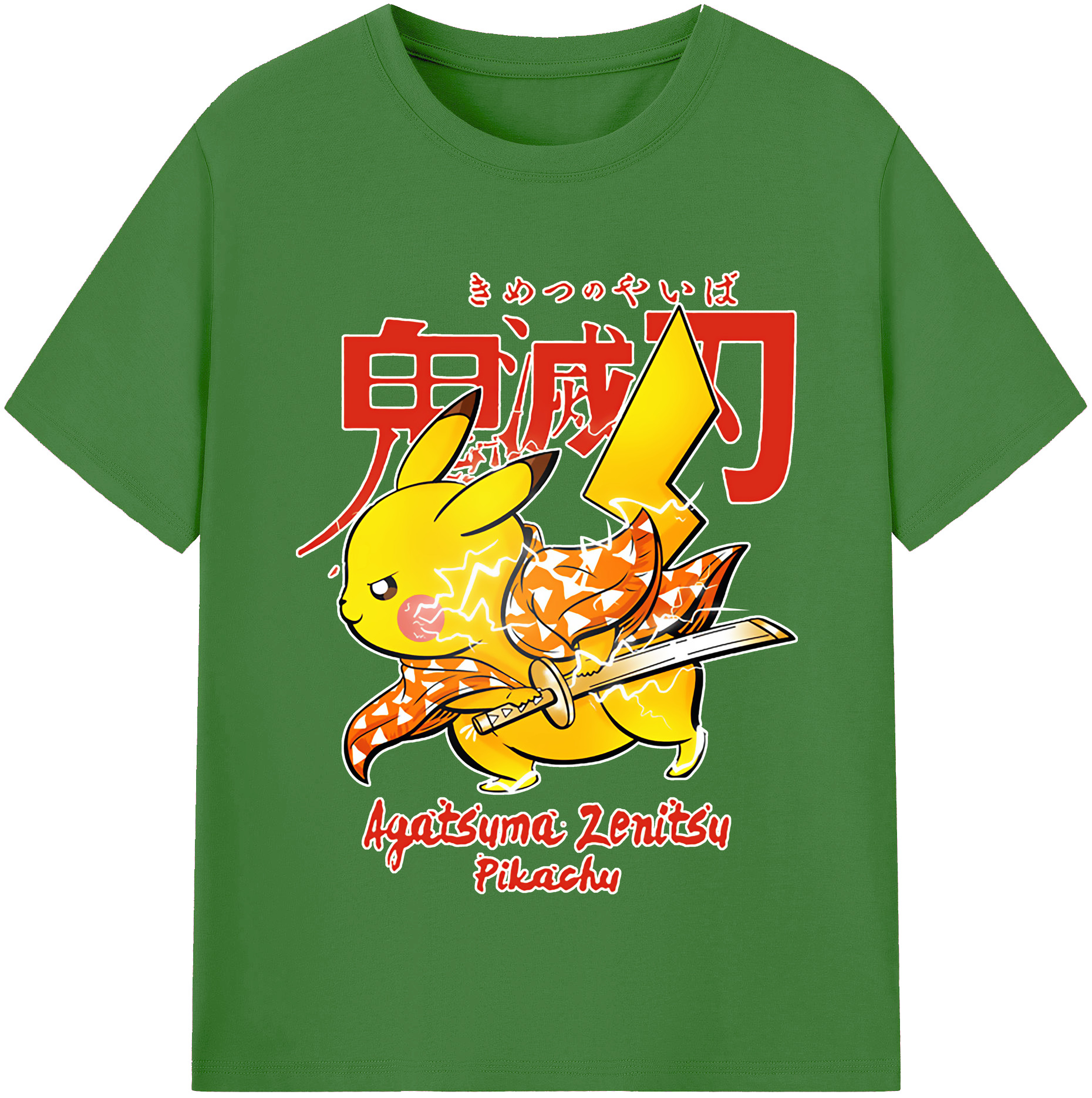 （画像用） 鬼滅の刃（きめつのやいば）我妻 善逸／あがつま ぜんいつ Agatsuma Zenitsu レディースカジュアルプリントTシャツ（綿100％）